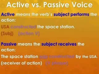 Active vs. Passive Voice