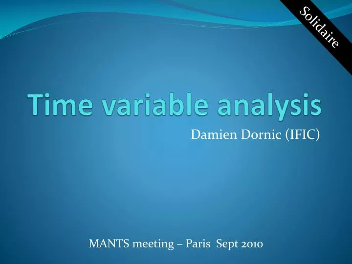 time variable analysis