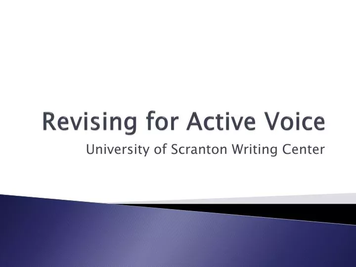 revising for active voice