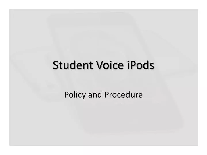 student voice ipods