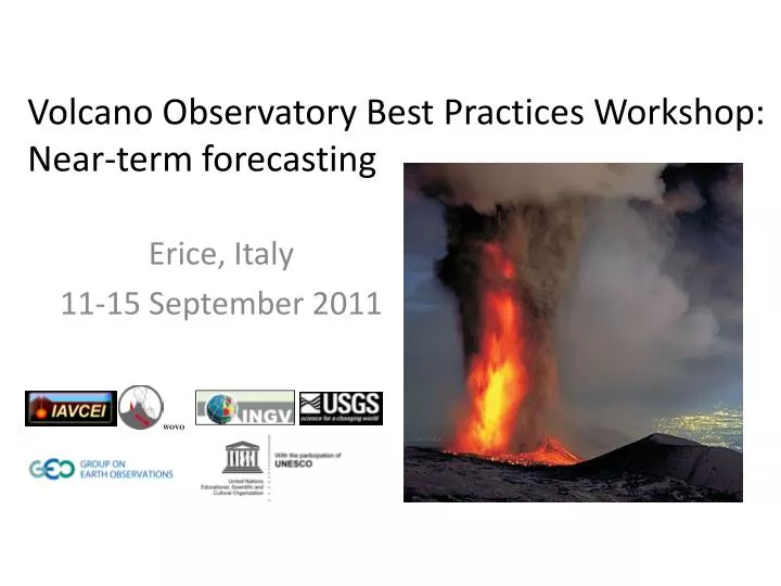 volcano observatory best practices workshop near term forecasting