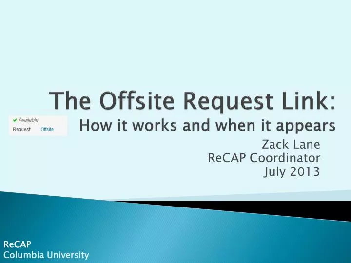 the offsite request link how it works and when it appears