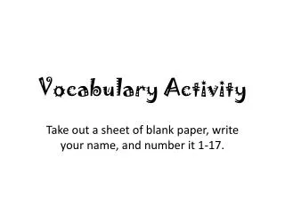 vocabulary activity