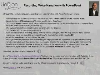 Recording Voice Narration with PowerPoint