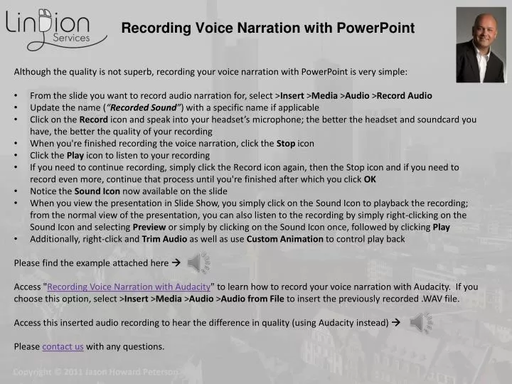 recording voice narration with powerpoint