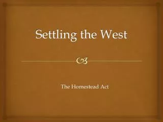 Settling the West