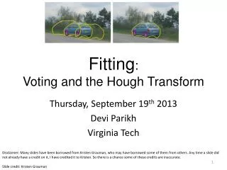 Fitting : Voting and the Hough Transform