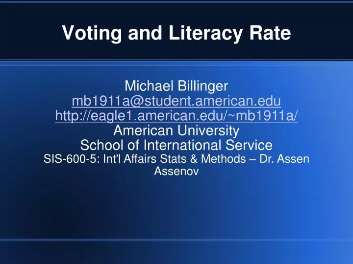 voting and literacy rate