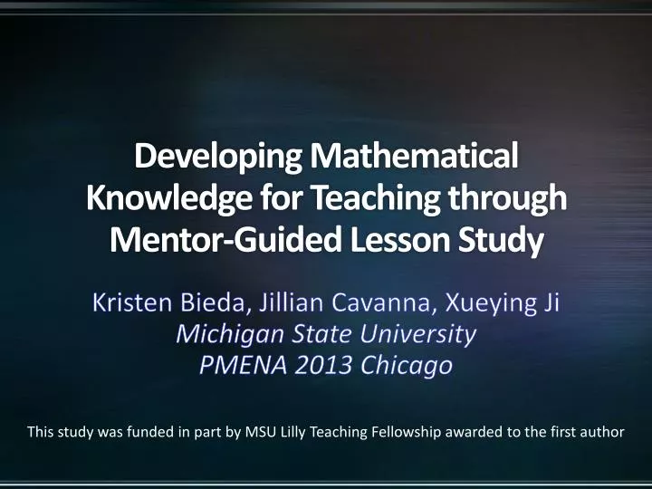 developing mathematical knowledge for teaching through mentor guided lesson study