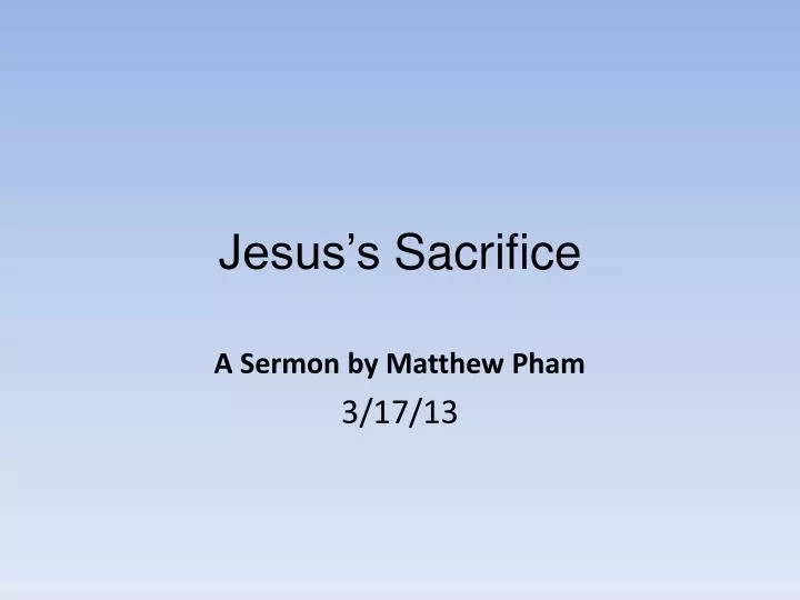 jesus s sacrifice