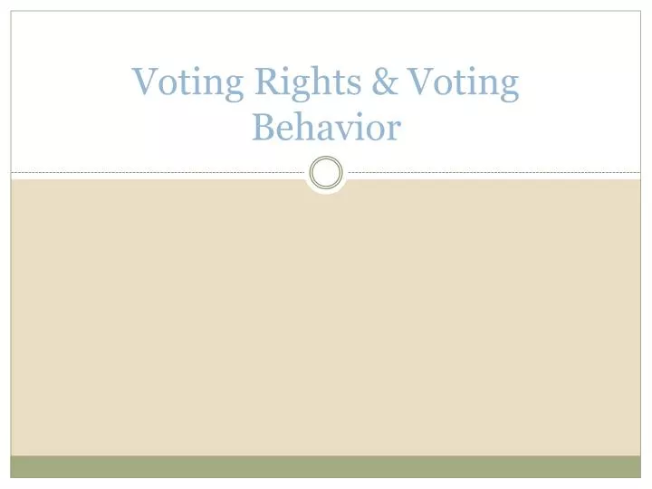 voting rights voting behavior