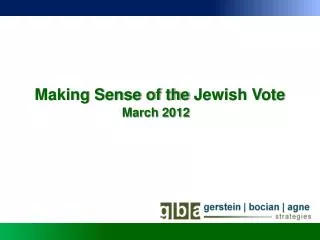 Making Sense of the Jewish Vote