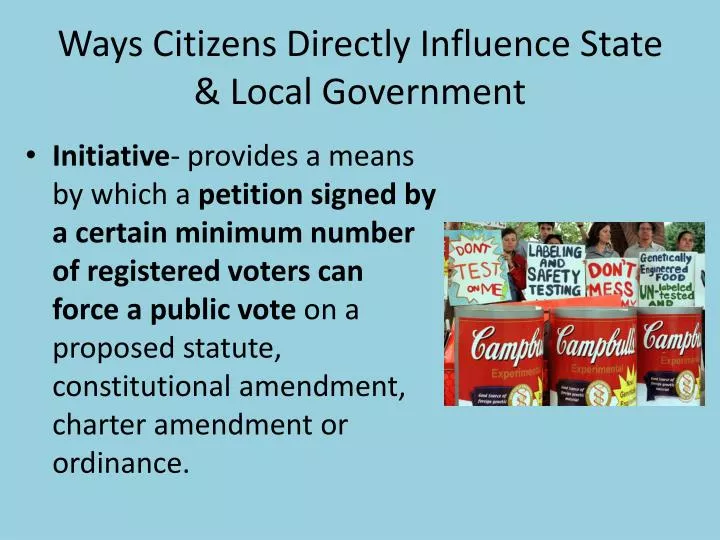 ways citizens directly influence state local government
