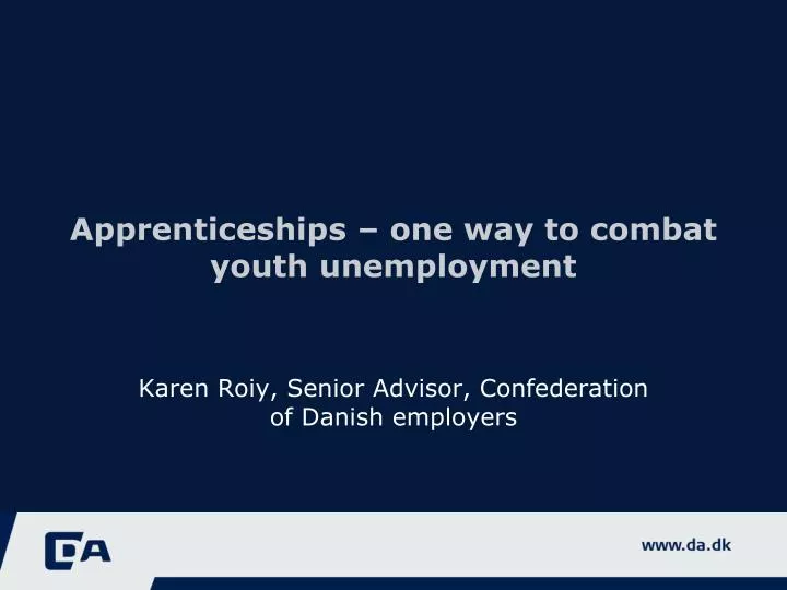 apprenticeships one way to combat youth unemployment