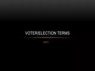 Voter/Election Terms