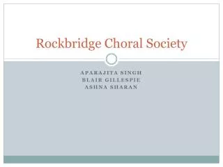 Rockbridge Choral Society