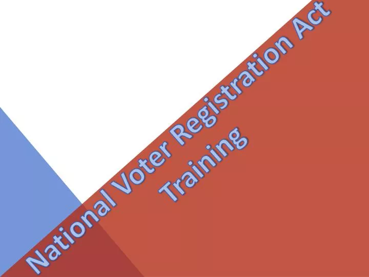 national voter registration act training