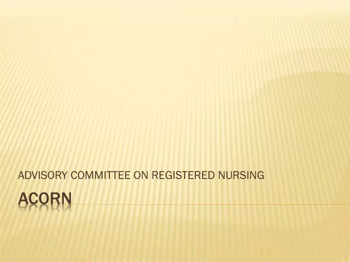 advisory committee on registered nursing