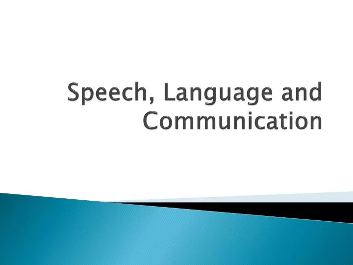 speech language and communication