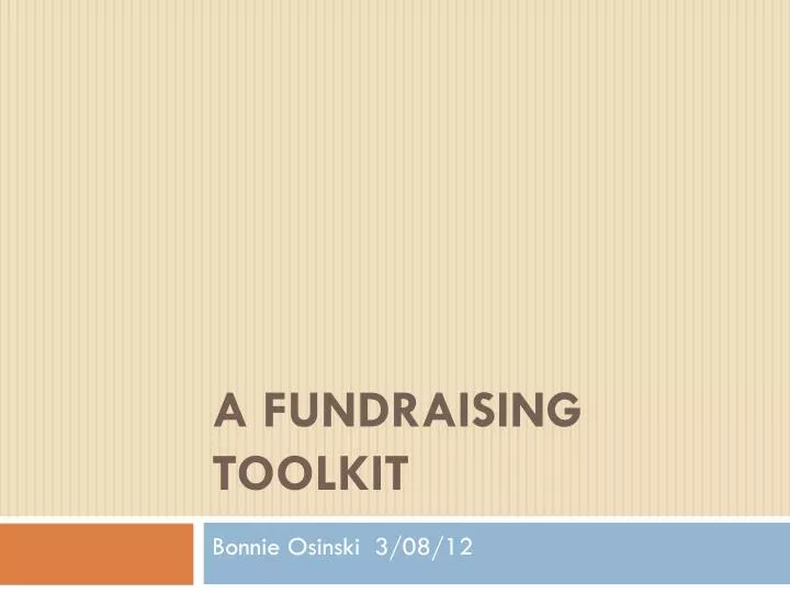 a fundraising toolkit
