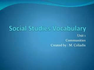 Social Studies Vocabulary