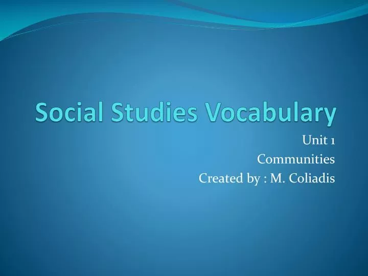 social studies vocabulary