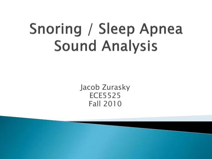 snoring sleep apnea sound analysis