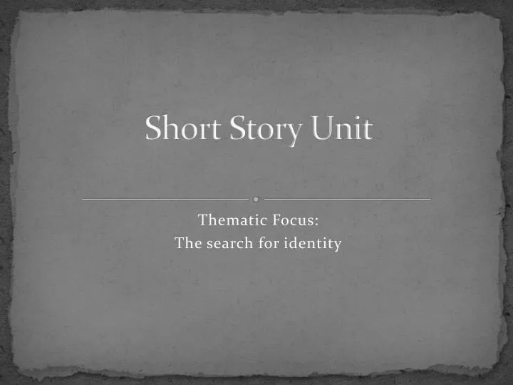 short story unit