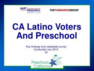 CA Latino Voters And Preschool