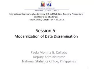 Paula Monina G. Collado Deputy Administrator National Statistics Office, Philippines
