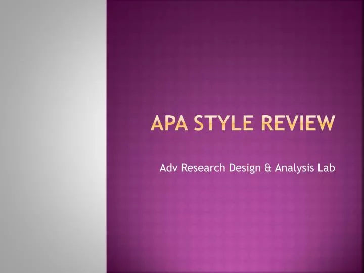 apa style review