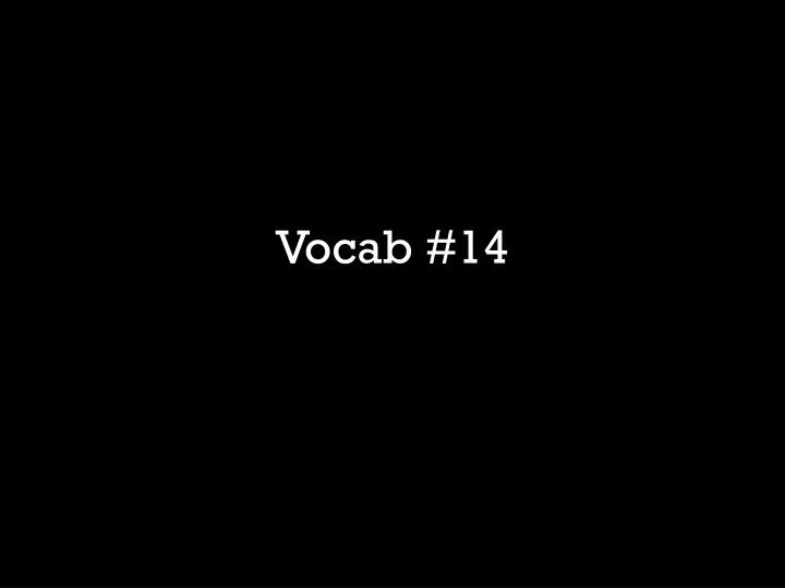 vocab 14