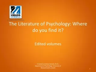 The Literature of Psychology: Where do you find it?