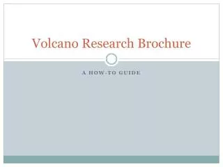Volcano Research Brochure