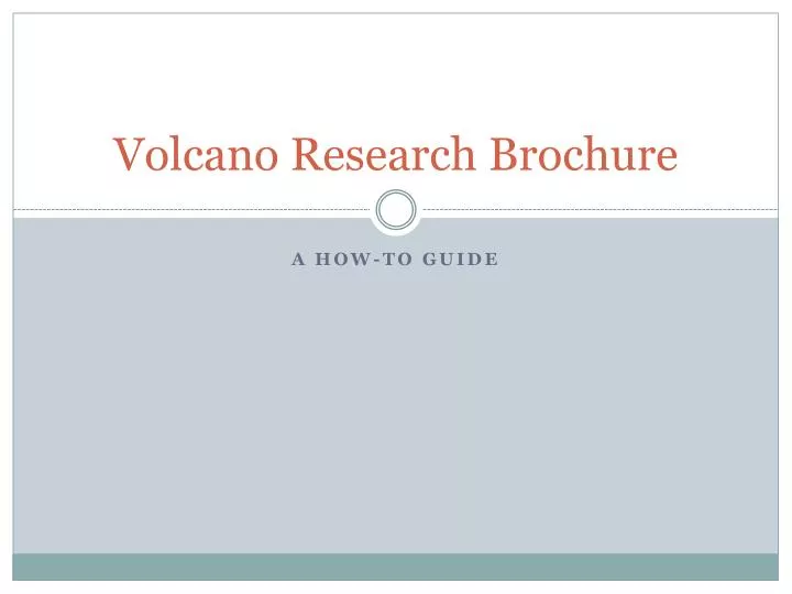 volcano research brochure