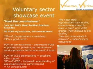 Voluntary sector showcase event