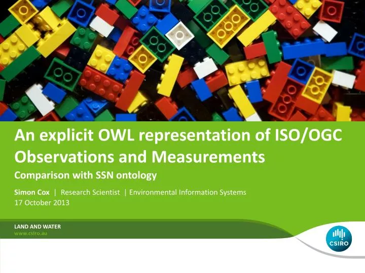 an explicit owl representation of iso ogc observations and measurements
