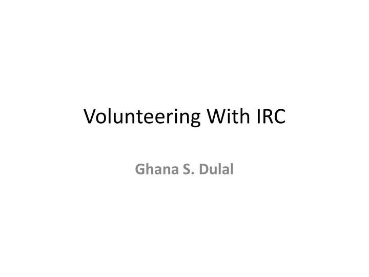 volunteering with irc