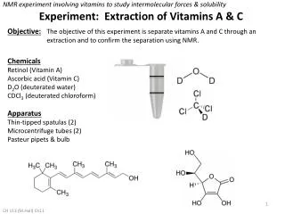 Experiment: Extraction of Vitamins A &amp; C
