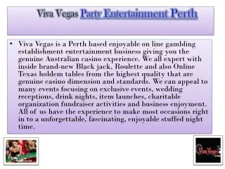 Viva Vegas Party Entertainment Perth