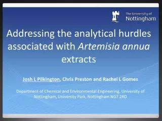 Addressing the analytical hurdles associated with Artemisia annua extracts