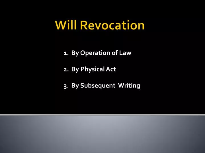 will revocation