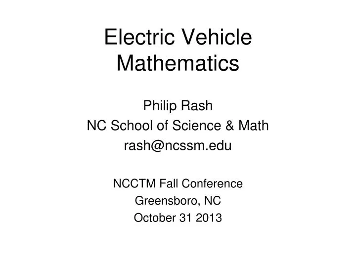 electric vehicle mathematics