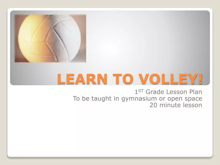 learn to volley