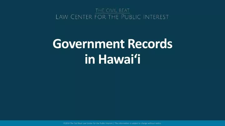 government records in hawai i