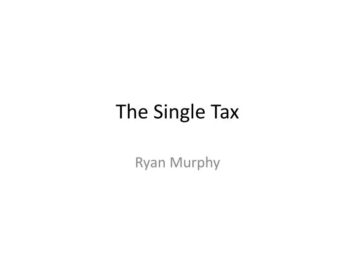the single tax