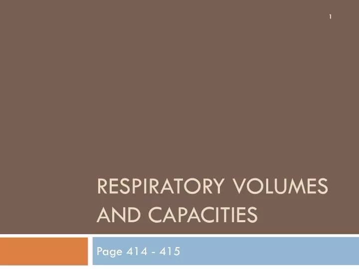 respiratory volumes and capacities