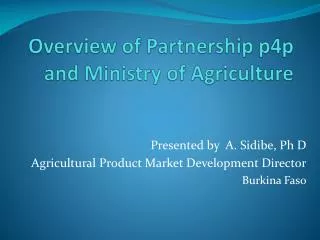 overview of partnership p4p and ministry of agriculture