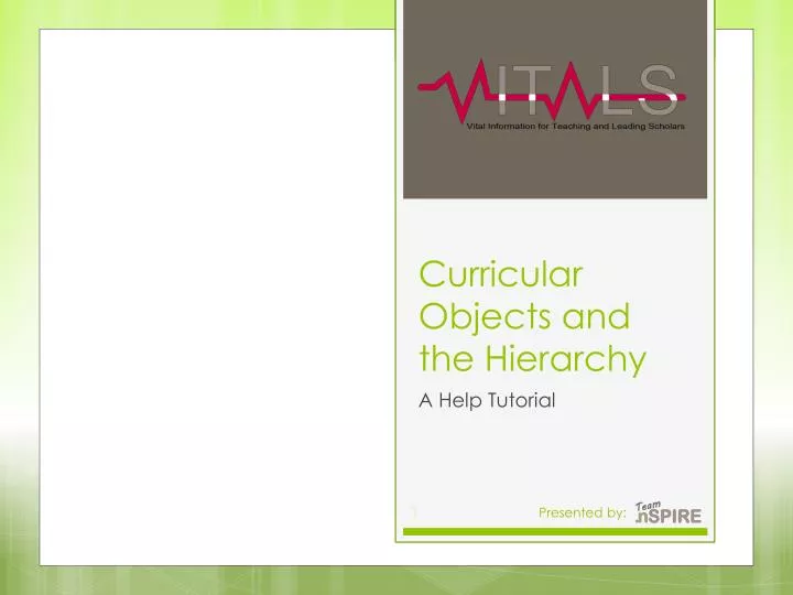curricular objects and the hierarchy