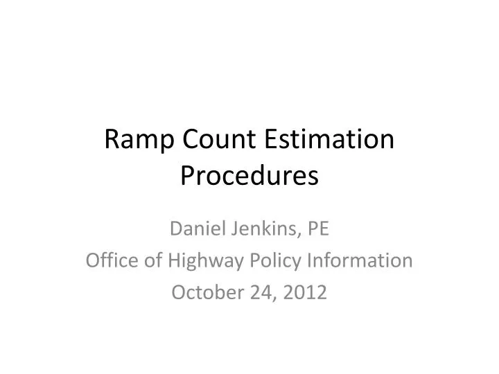 ramp count estimation procedures